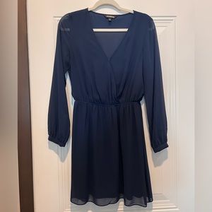 Express long sleeve navy mini dress